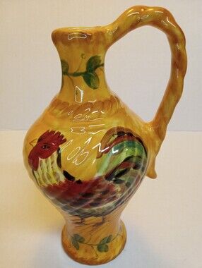 Rooster Tabletops Unlimited Gallo Roosters Hand Painted Hand Crafted 7.5" Tall